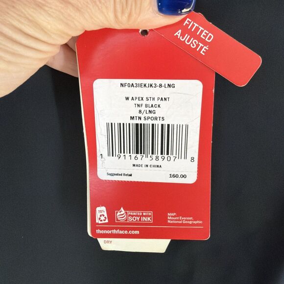 The North Face Women's Apex STH Pant NFOA3IEKJK3 TNF Black Size 8 Long, NWT - Picture 2 of 8